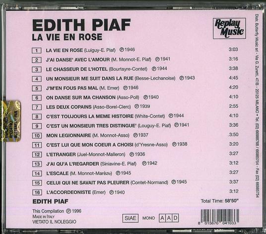 La vie en rose - CD Audio di Edith Piaf - 2