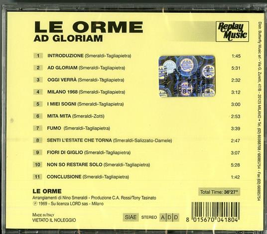 Ad Gloriam - CD Audio di Le Orme - 2