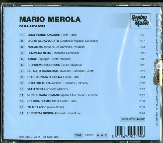 Malommo - CD Audio di Mario Merola - 2