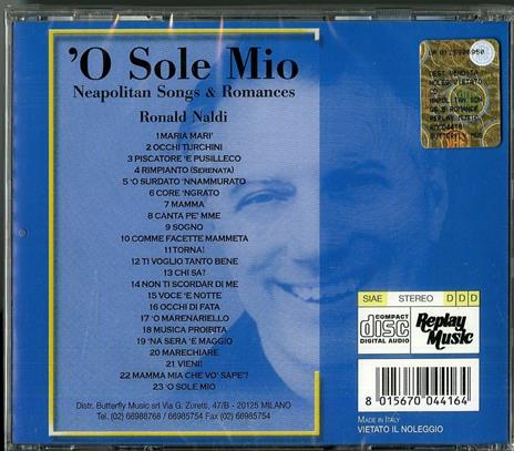 'O Sole mio. Dal Metropolitan di New York - CD Audio di Ronald Naldi - 2