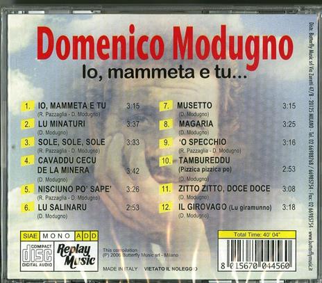 Io, mammeta e tu... - CD Audio di Domenico Modugno - 2