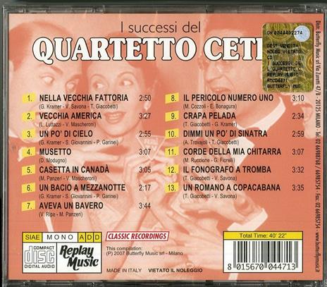 I successi - CD Audio di Quartetto Cetra - 2