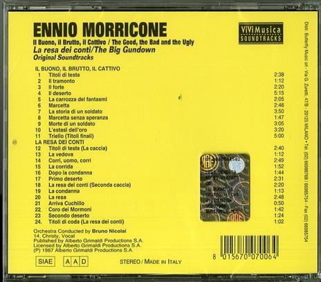 Il Buono, Il Brutto, Il Cattivo. La Resa Dei Conti (Colonna sonora) - CD Audio di Ennio Morricone - 2