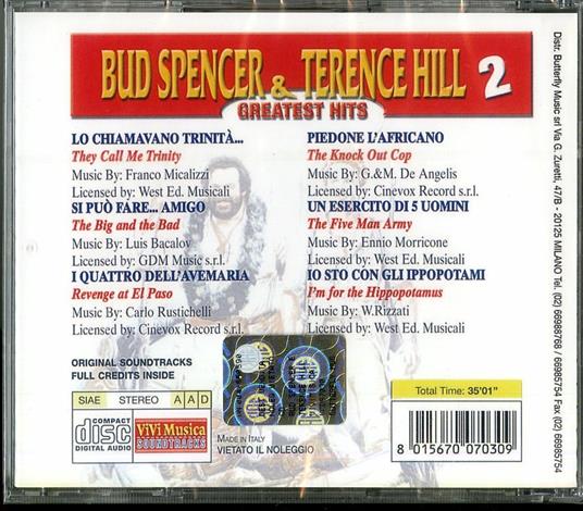 Bud Spencer & Terence Hill Greatest Hits 2 (Colonna sonora) - CD Audio - 2