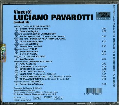 Vincerò! - CD Audio di Luciano Pavarotti - 2
