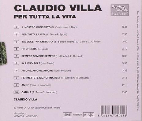 Per tutta la vita - CD Audio di Claudio Villa - 2