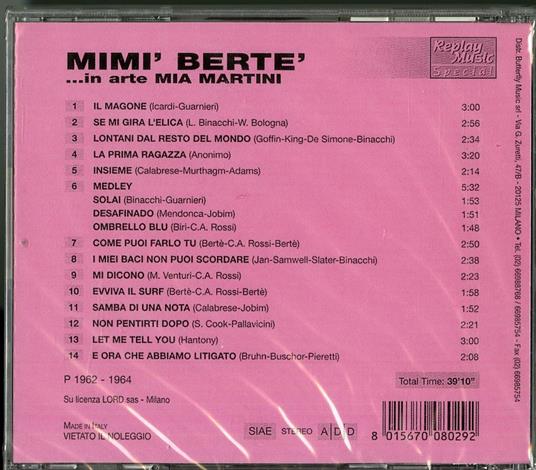 Mimì Bertè in arte Mia Martini - CD Audio di Mia Martini - 2