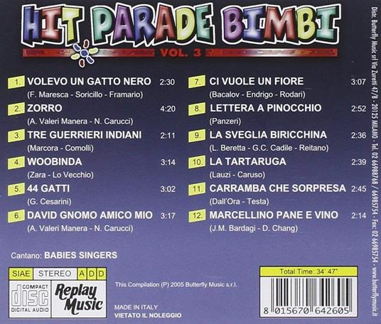Hit Parade Bimbi vol.3 - CD Audio - 2