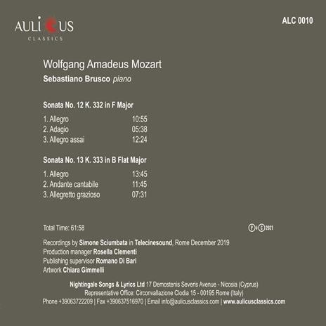 Sonata n.12 K332 in Fa - CD Audio di Wolfgang Amadeus Mozart,Sebastiano Brusco - 2