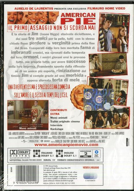 American Pie di Paul Weitz,Chris Weitz - DVD - 2