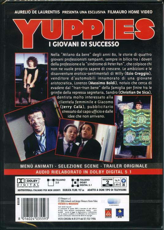 Yuppies. I giovani di successo di Carlo Vanzina - DVD - 2