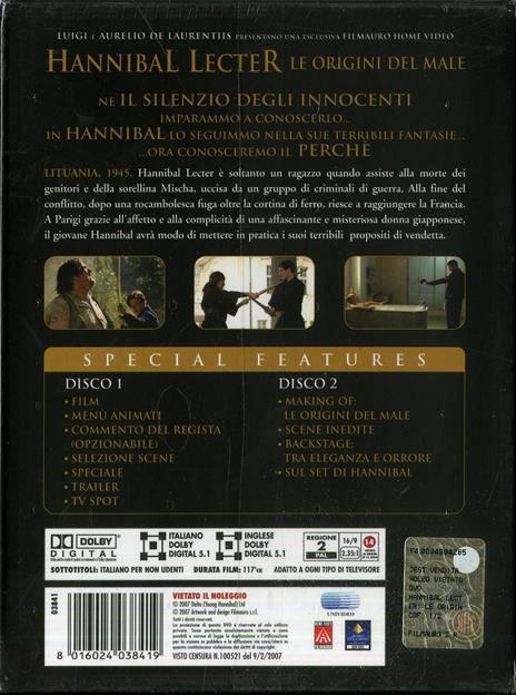 Hannibal Lecter. Le origini del male (2 DVD)<span>.</span> Special Edition di Peter Webber - DVD - 2