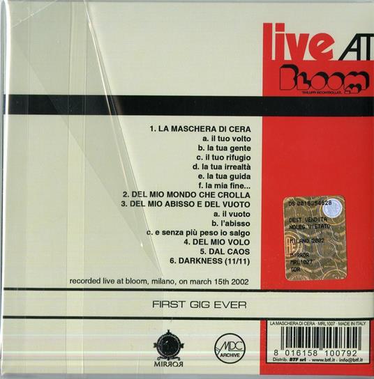 Live from the Past vol.1 Milano 2002 - CD Audio di La Maschera di Cera - 2