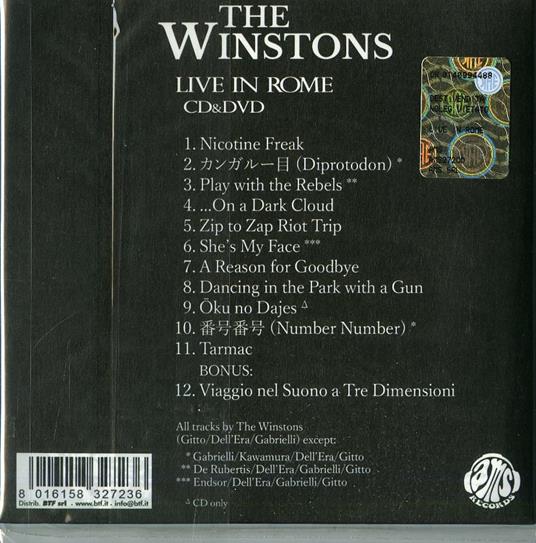 Live in Rome - CD Audio + DVD di Winstons - 2