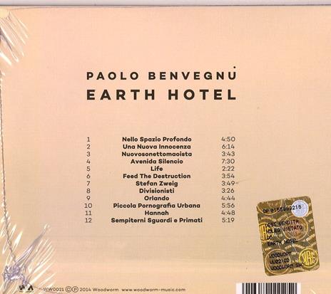 Earth Hotel (Digipack) - CD Audio di Paolo Benvegnù - 2