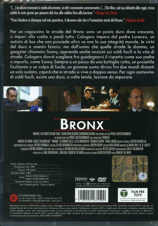 Bronx di Robert De Niro - DVD - 2