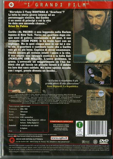 Carlito's Way<span>.</span> Grandi film di Brian De Palma - DVD - 2