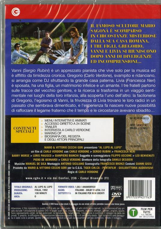 Al lupo, al lupo di Carlo Verdone - DVD - 2
