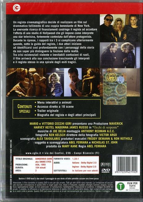 Occhi di serpente di Abel Ferrara - DVD - 2