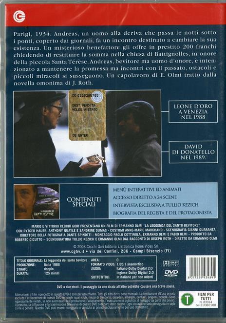 La leggenda del Santo Bevitore di Ermanno Olmi - DVD - 2