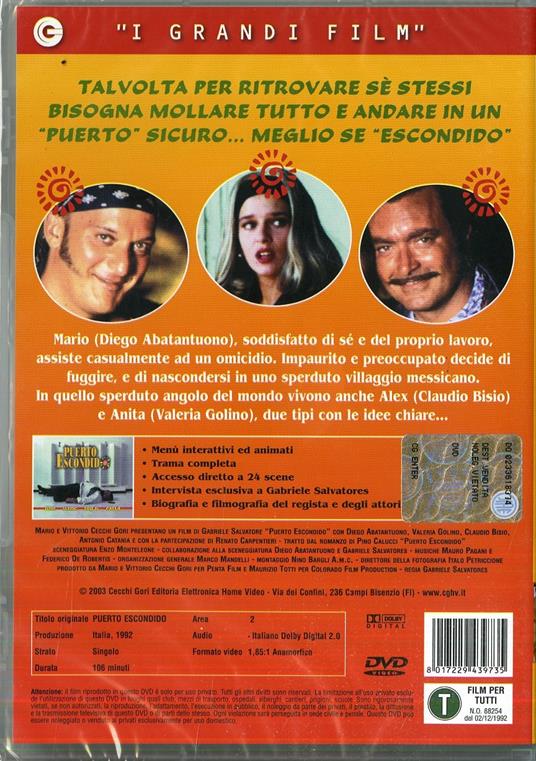 Puerto Escondido<span>.</span> Grandi Film di Gabriele Salvatores - DVD - 2
