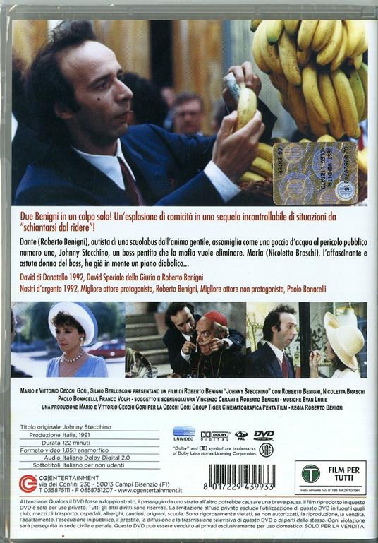 Johnny Stecchino (DVD)<span>.</span> Grandi Film di Roberto Benigni - DVD - 2
