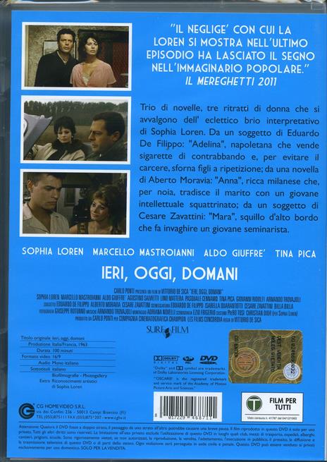 Ieri, oggi, domani di Vittorio De Sica - DVD - 2