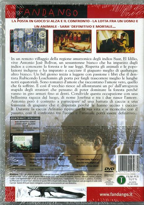 Il vecchio che leggeva romanzi d'amore di Rolf De Heer - DVD - 2