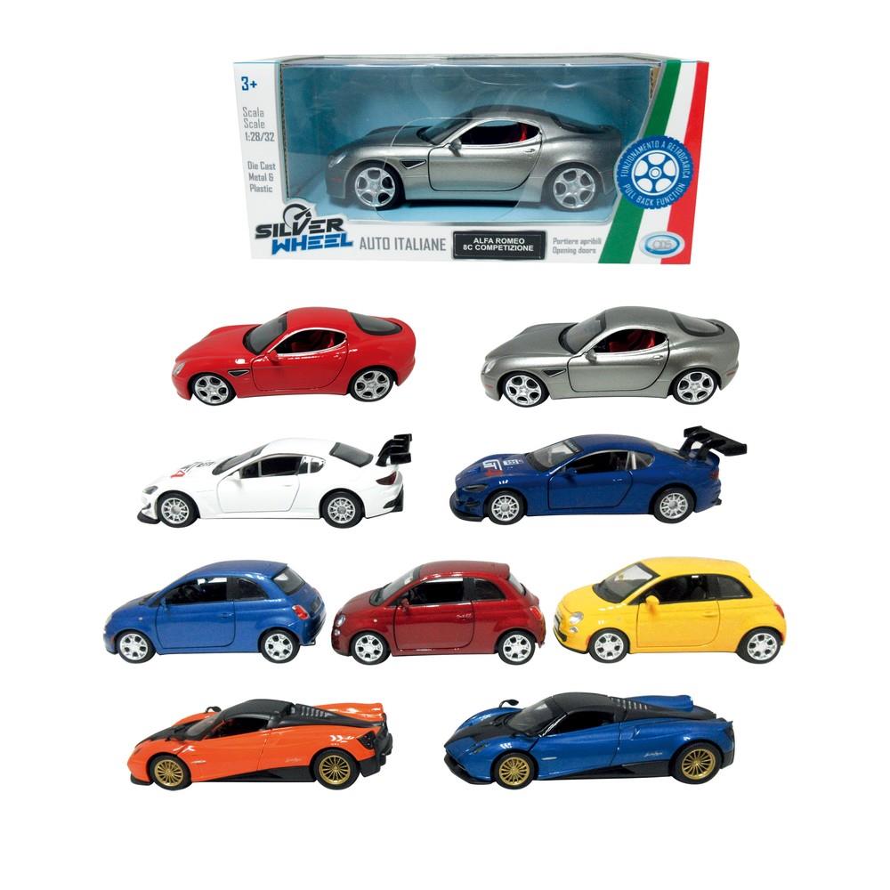 Silver Wheel. Auto italiane a licenza sc.1:32, a retrocarica, portiere apribili, luci e suonibatterie incluse