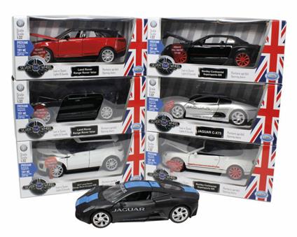 Silver Wheel - Auto inglesi a Licenza Scala 1:32, con funzione retrocarica, portiere e cofano apribili, luci e suoni.Batterie incluse.