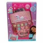 Peperilla - Make Up Valigetta Baby Unicorni trousse/pochette rigida cm. 16.5 x 12 x 5con specchietto, ombretti, phard, rossetti e applicatori