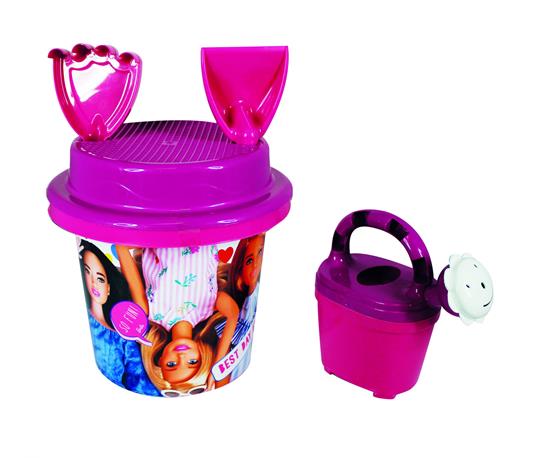 BARBIE - SET MAREsecchiello diam. 19con paletta, rastrello e annaffiatoio