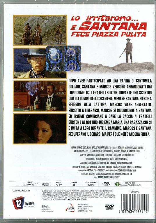 Lo irritarono... e Santana fece piazza pulita di Rafael Romero Marchent - DVD - 2