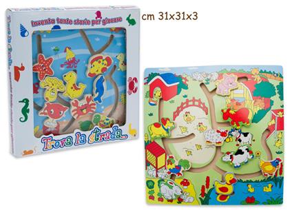 Trova La Strada Gioco In Legno Fattoria / Mare (Assortimento)