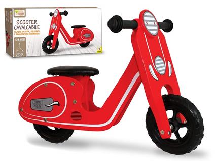 Scooter Cavalcabile Senza Pedali in Legno per Bambini