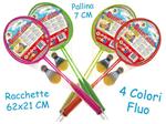 Racchette Badminton Fluo Con Volano E Pallina In Spugna