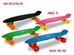 Skateboard Col Fluo Abec-5 Max 50 Kg 57 Cm Ruote Pvc Attacco In Plastica