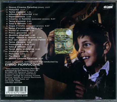 Nuovo Cinema Paradiso (Colonna sonora) - CD Audio di Ennio Morricone - 2
