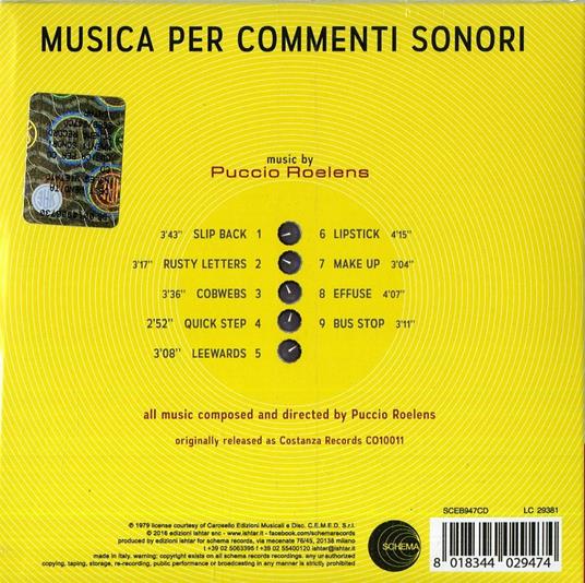 Musica per Commenti Sonori (Colonna sonora) - CD Audio di Puccio Roelens - 2