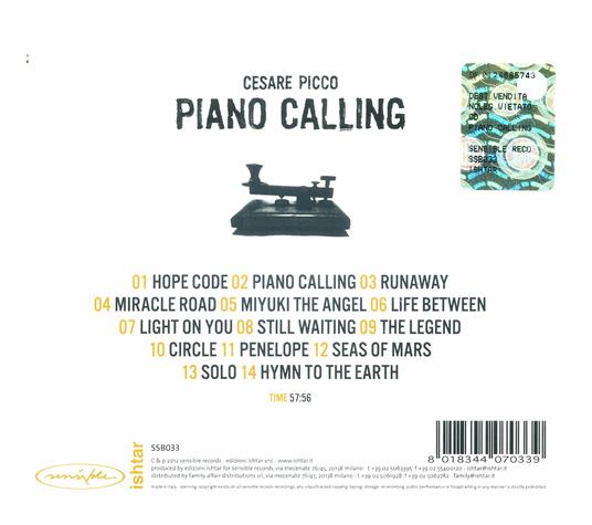 Piano Calling - CD Audio di Cesare Picco - 2