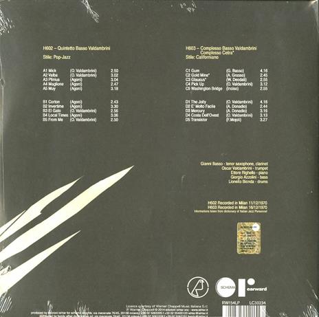 H602 - H603 - Vinile LP di Gianni Basso,Oscar Valdambrini - 2