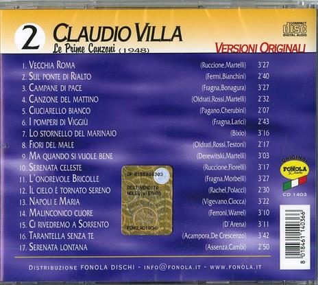 Le prime canzoni vol.2: 1948 - CD Audio di Claudio Villa - 2