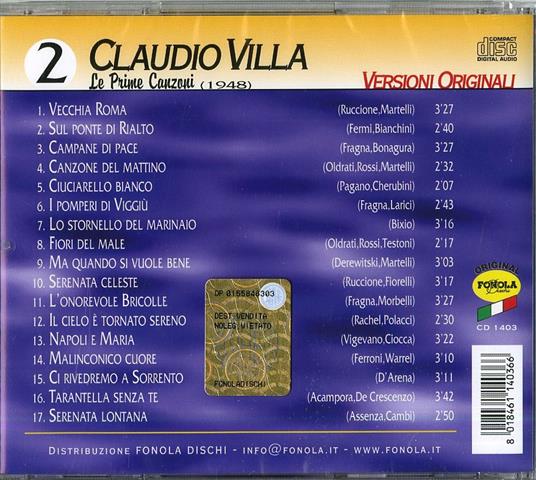 Le prime canzoni vol.2: 1948 - CD Audio di Claudio Villa - 2