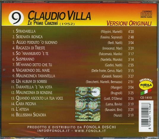 Le prime canzoni vol.9: 1952 - CD Audio di Claudio Villa - 2