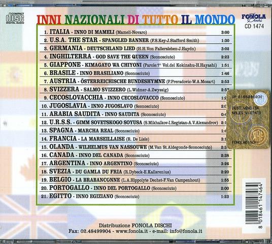 Inni nazionali di tutto il mondo - CD Audio - 2