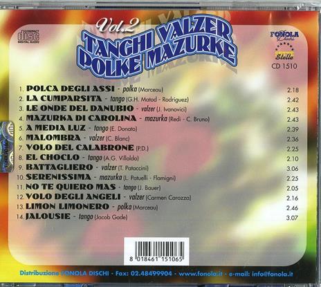 Tanghi Valzer Polke Mazurke vol.2 - CD Audio - 2
