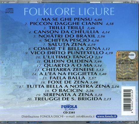 Folklore Ligure - CD Audio - 2