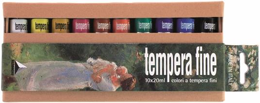 Colori a tempera fini Maimeri. Confezione 10 colori assortiti