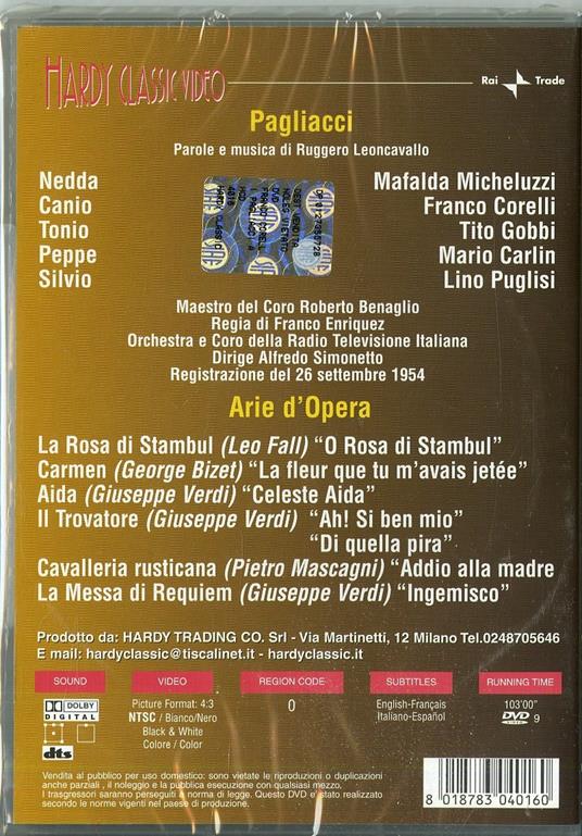 Pagliacci & Arie D'opera (DVD) - DVD di Ruggero Leoncavallo - 2