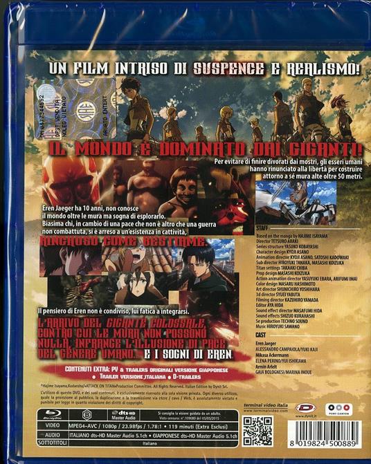 L' attacco dei giganti. Il film. Parte 1: L'arco e la freccia cremisi di Tetsuro Araki - Blu-ray - 2